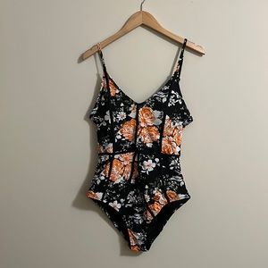 Cupshe One Piece Floral Swimsuit, Size Large